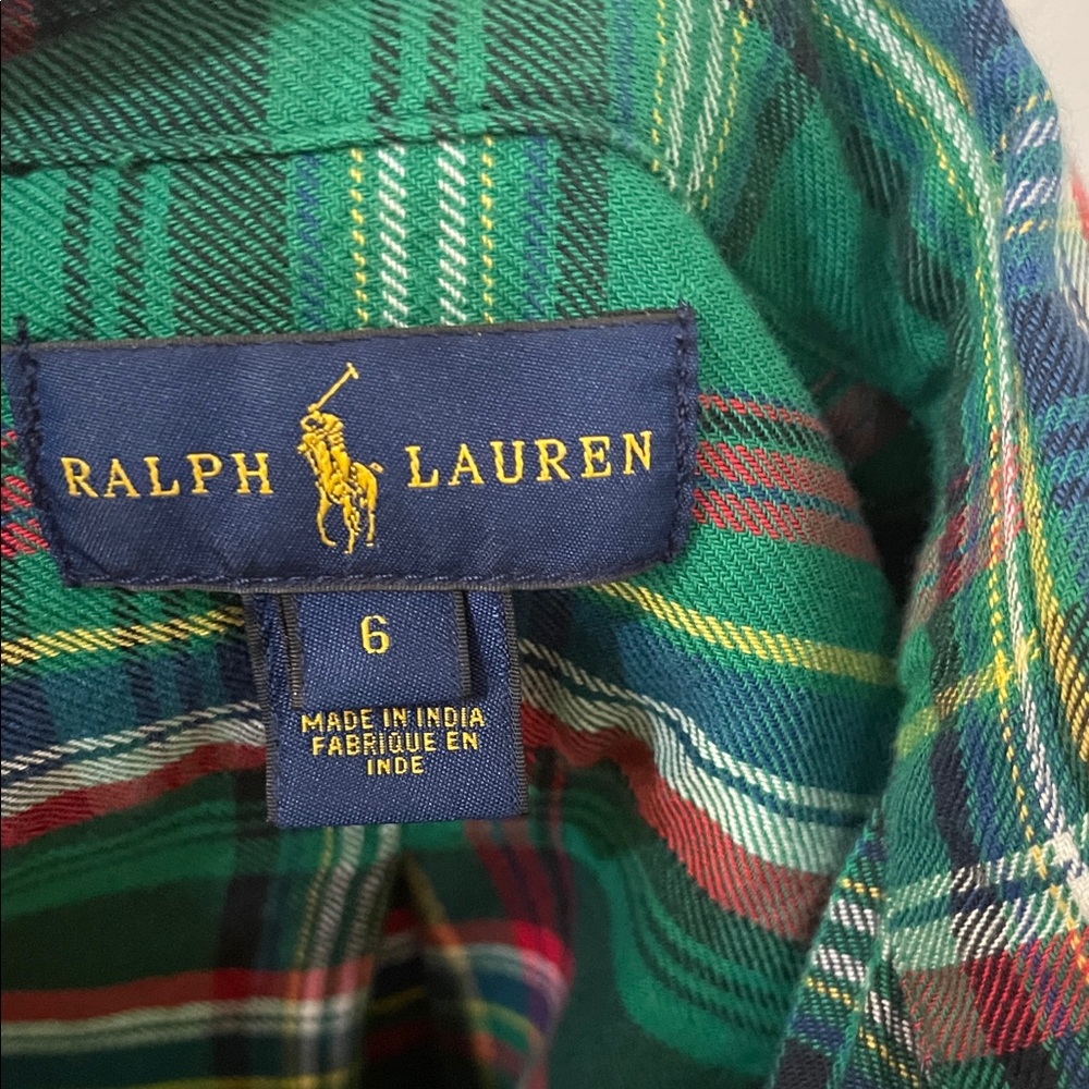 Boys Ralph Lauren Green  Plaid Shirt